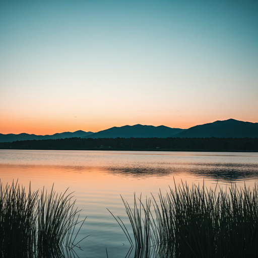 Serene lake at dawn